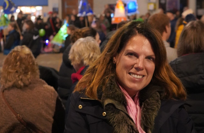 Caroline at the Winter Carnival and Lantern Parade