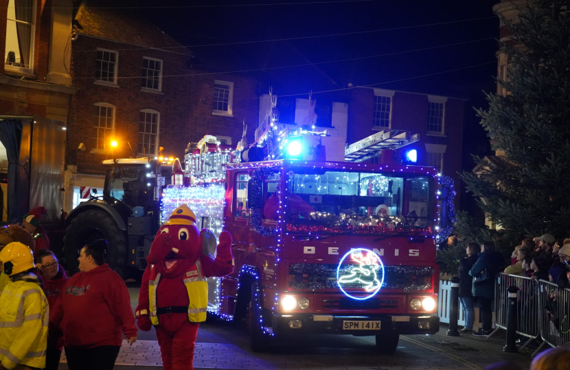 Romsey Winter Carnival and Lantern Parade - decorated winter fire engine