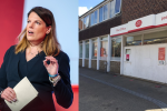 The Rt Hon Caroline Nokes MP for Romsey and Southampton North, inset with a photo of the Romsey Post Office branch