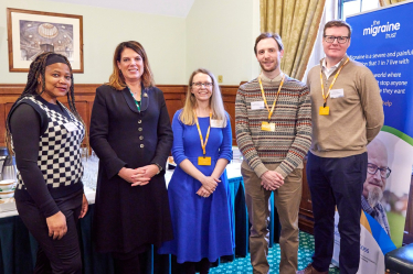 Caroline with representatives from the Migraine Trust