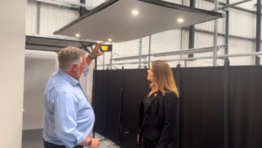 Caroline Nokes with NexGen Managing Director, looking at how the heating technology works